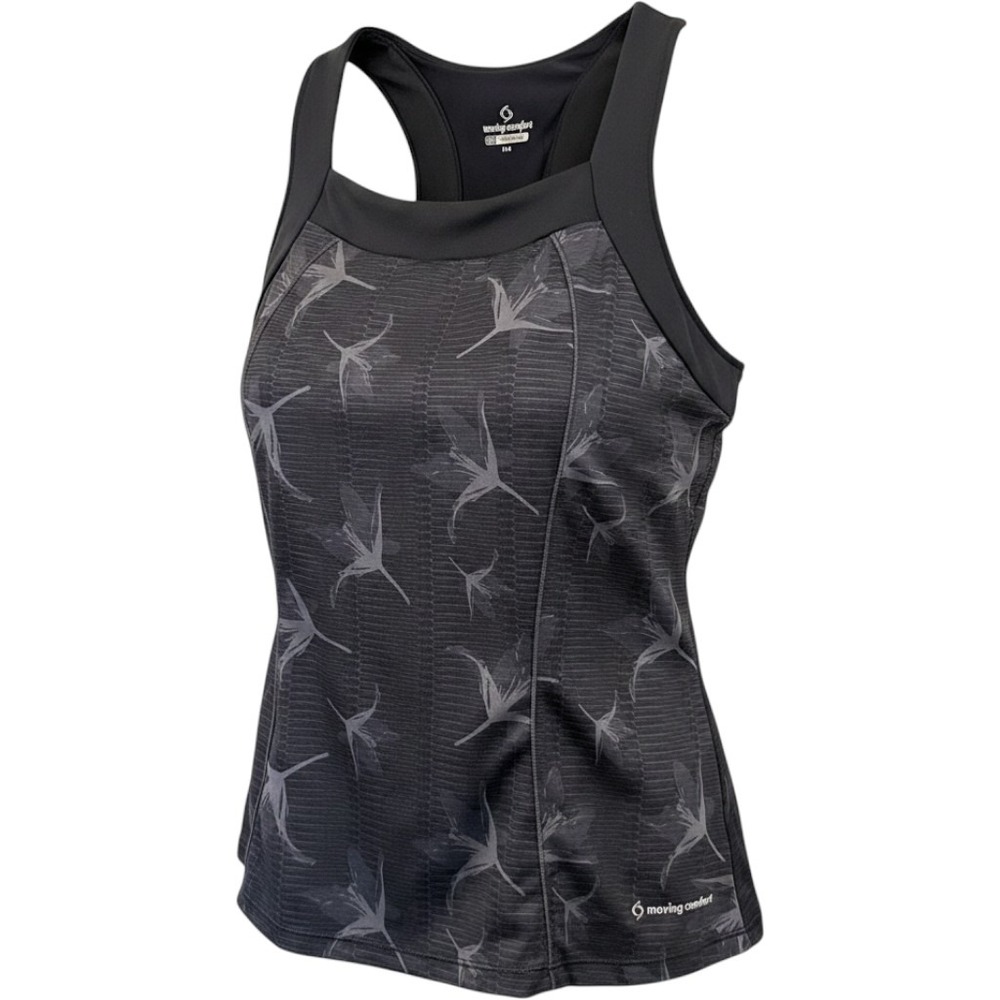 Athleisure Gymcore Tank Top Women Small Black Excellent Floral Racerback